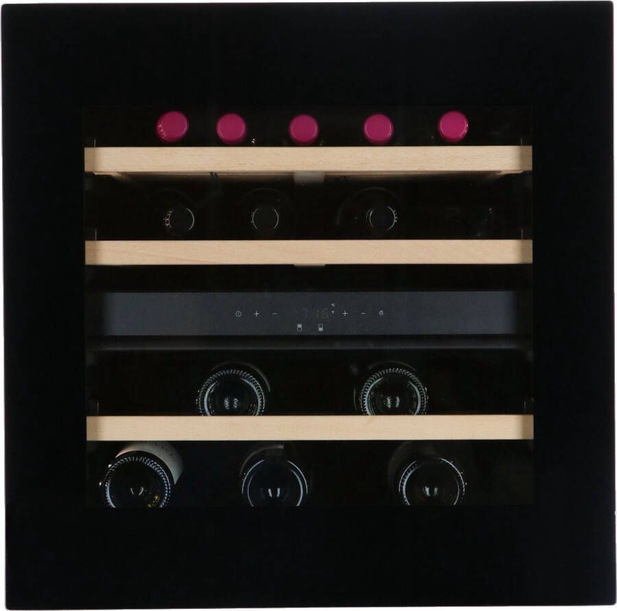 Vinata Premium Wijnklimaatkast Spedla Inbouw Zwart 23 flessen 59.5 x 59.2x 56.3 cm Glazen deur