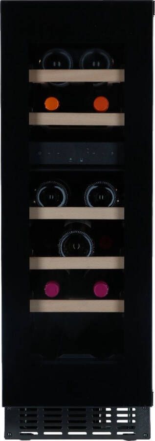 Vinata Premium Wijnklimaatkast Vélan Vrijstaand en Onderbouw Zwart 16 flessen 88 x 29.5 x 57.5 cm Glazen deur