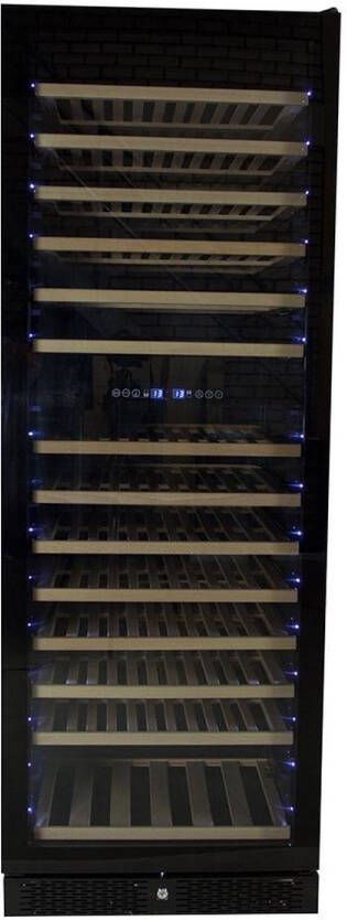 Vinata Premium Wijnklimaatkast Vrijstaand koelkast Zwart Wijnkoelkast 154 flessen 171 x 59.8 x 68.5 cm Wijnkast glazen deur - Foto 3