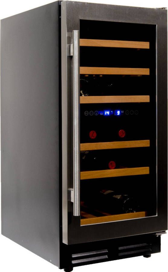 Vinata Premium Wijnklimaatkast Vrijstaand en Onderbouw koelkast RVS Wijnkoelkast 32 flessen 84.6 x 38 x 58.5 cm Wijnkast glazen deur - Foto 2