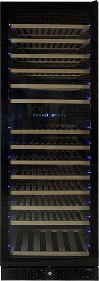 Vinata Premium Wijnklimaatkast Vrijstaand koelkast Zwart Wijnkoelkast 154 flessen 171 x 59.8 x 68.5 cm Wijnkast glazen deur - Foto 4