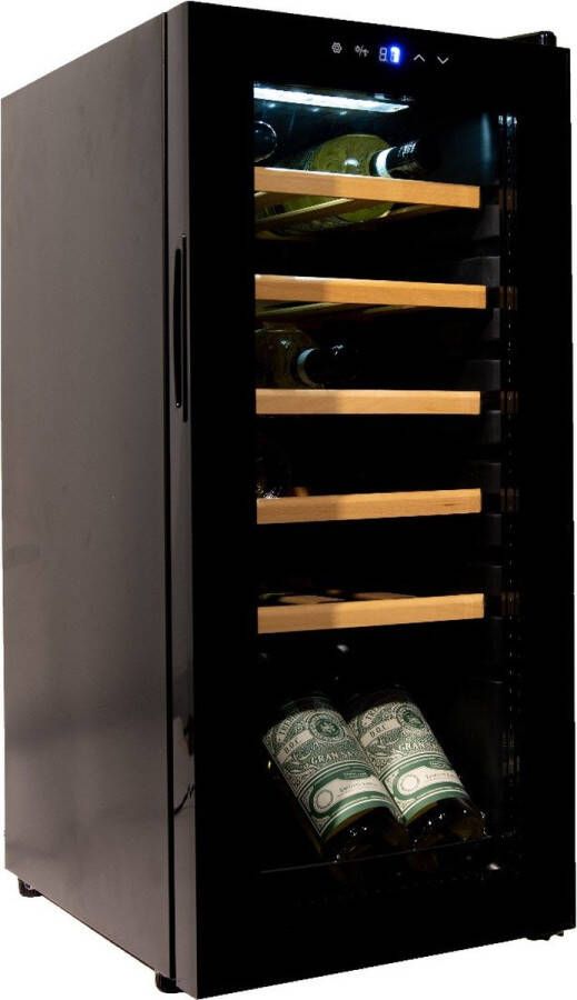 Vinata Premium Wijnklimaatkast Vrijstaand koelkast Zwart Wijnkoelkast 18 flessen 77 x 34.5 x 45 cm Wijnkast glazen deur - Foto 2