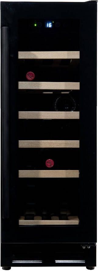 Vinata Premium Wijnklimaatkast Vrijstaand en Onderbouw koelkast Zwart Wijnkoelkast 18 flessen 82 x 29.5 x 57.5 cm Wijnkast glazen deur - Foto 2