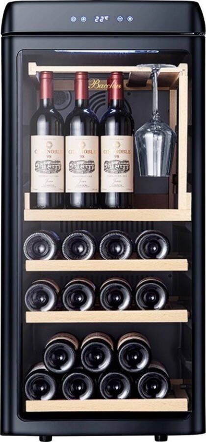 Vinata Premium Wijnklimaatkast Vrijstaand koelkast Zwart Wijnkoelkast 42 flessen 92 x 43.4 x 61.5 cm Wijnkast glazen deur - Foto 1