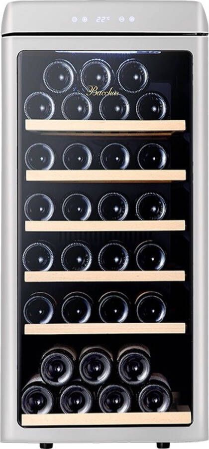 Vinata Premium Wijnklimaatkast Vrijstaand koelkast Zilver Wijnkoelkast 42 flessen 92 x 43.4 x 61.5 cm Wijnkast glazen deur - Foto 2