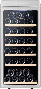 Vinata Premium Wijnklimaatkast Vrijstaand koelkast Zilver Wijnkoelkast 42 flessen 92 x 43.4 x 61.5 cm Wijnkast glazen deur