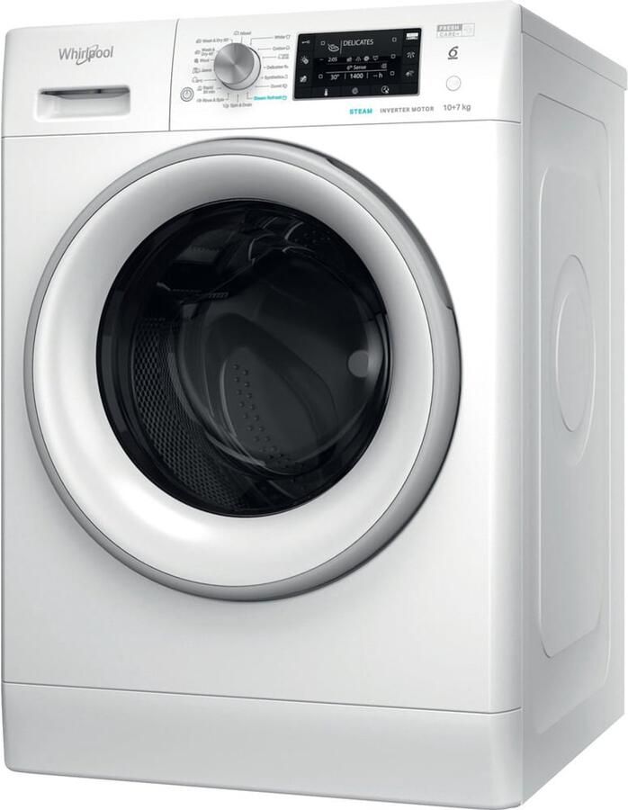 Whirlpool FFWDD1076258SVEE vrijstaande was-droogcombinatie wasmachine