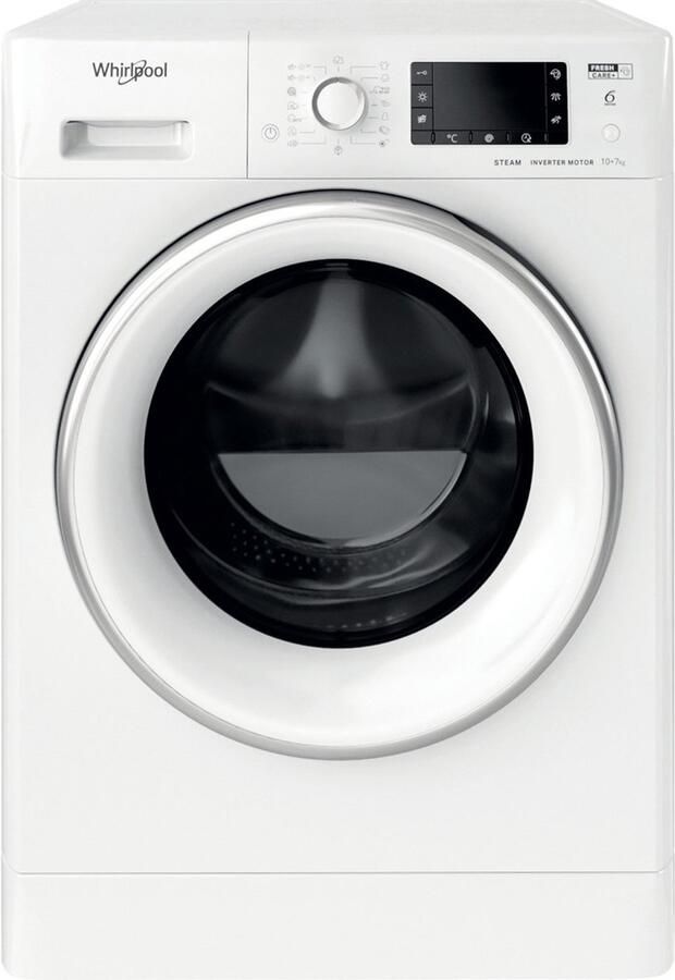 Whirlpool FWDD 1071682 WSV EU N Was-droogcombinatie Vrijstaand Voorbelading Wit E