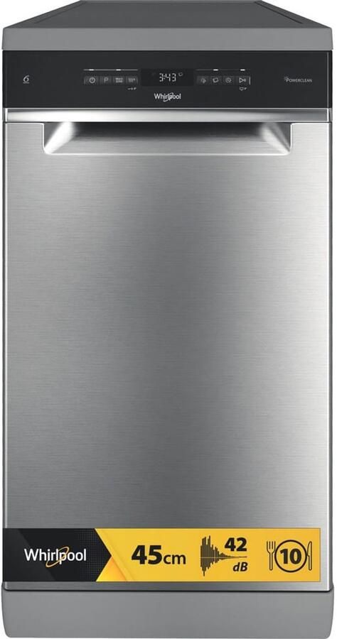 Whirlpool WH6FB10BS7A0X Vrijstaande vaatwasser Grijs