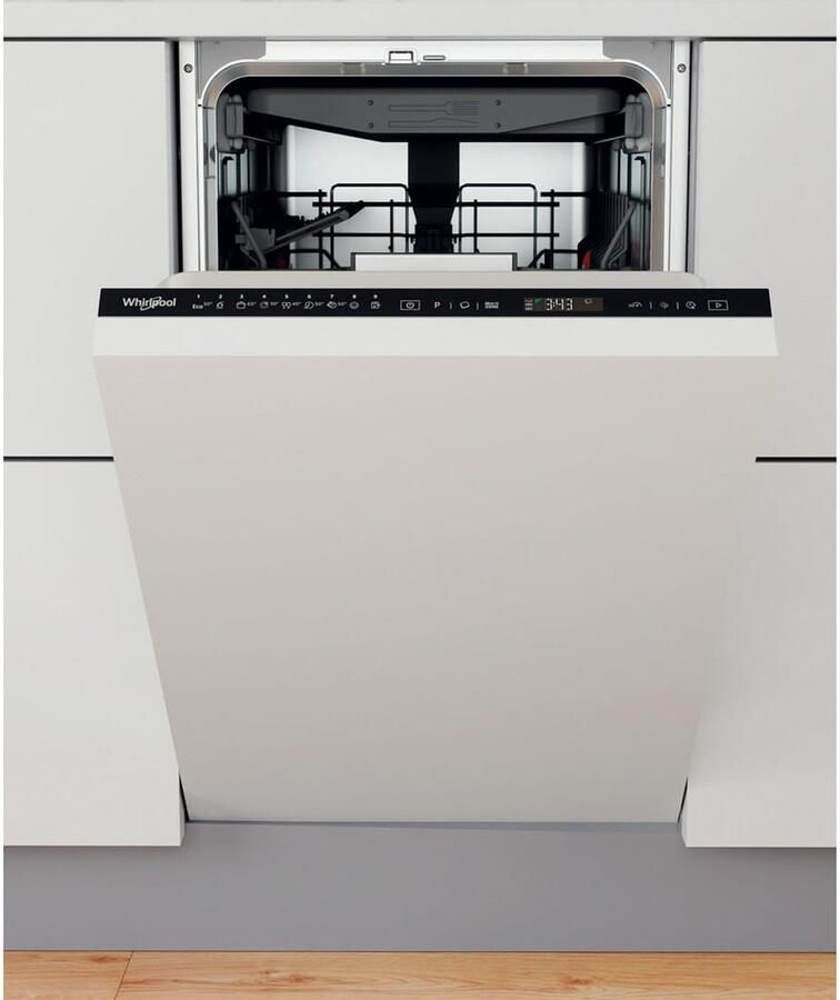 Whirlpool WSIP 4O33 PFE Inbouwvaatwasser Volledig geïntegreerd met besteklade en fluisterstil 10 couverts D label 43dB