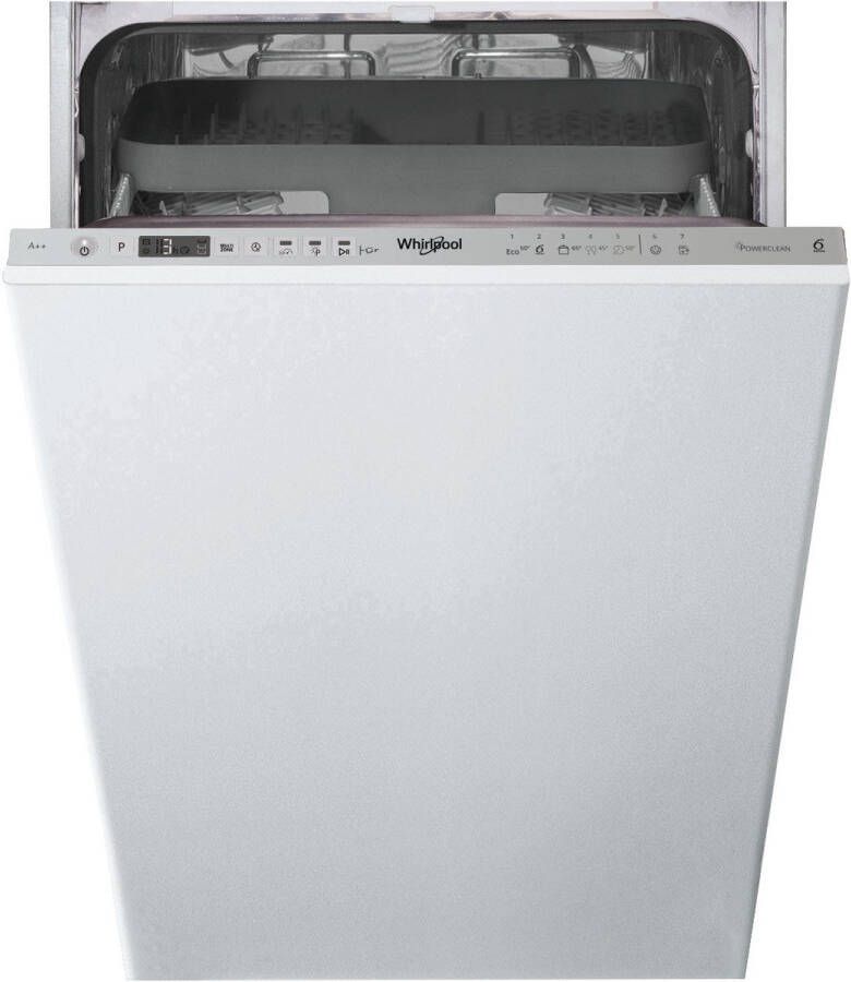 Whirlpool WSIO3T223PCEX Inbouwvaatwasser 10 couverts 43 dB E label Verstelbare voeten