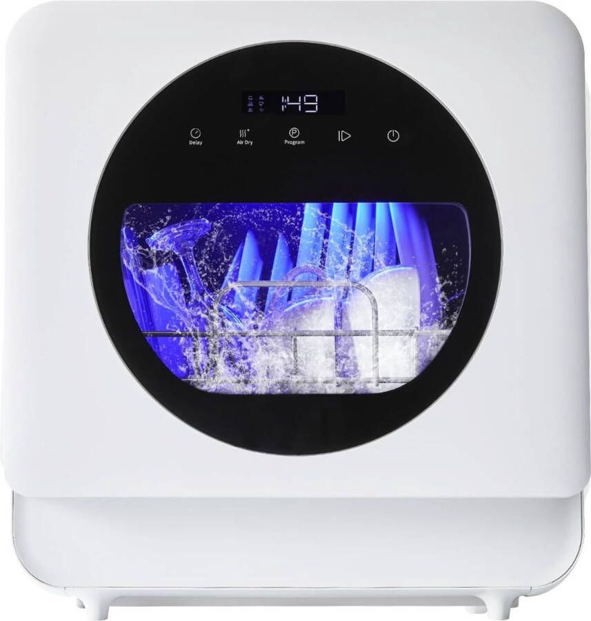 White-Label Mini Vaatwasser Kleine Afwasmachine Vrijstaande Camping Wit
