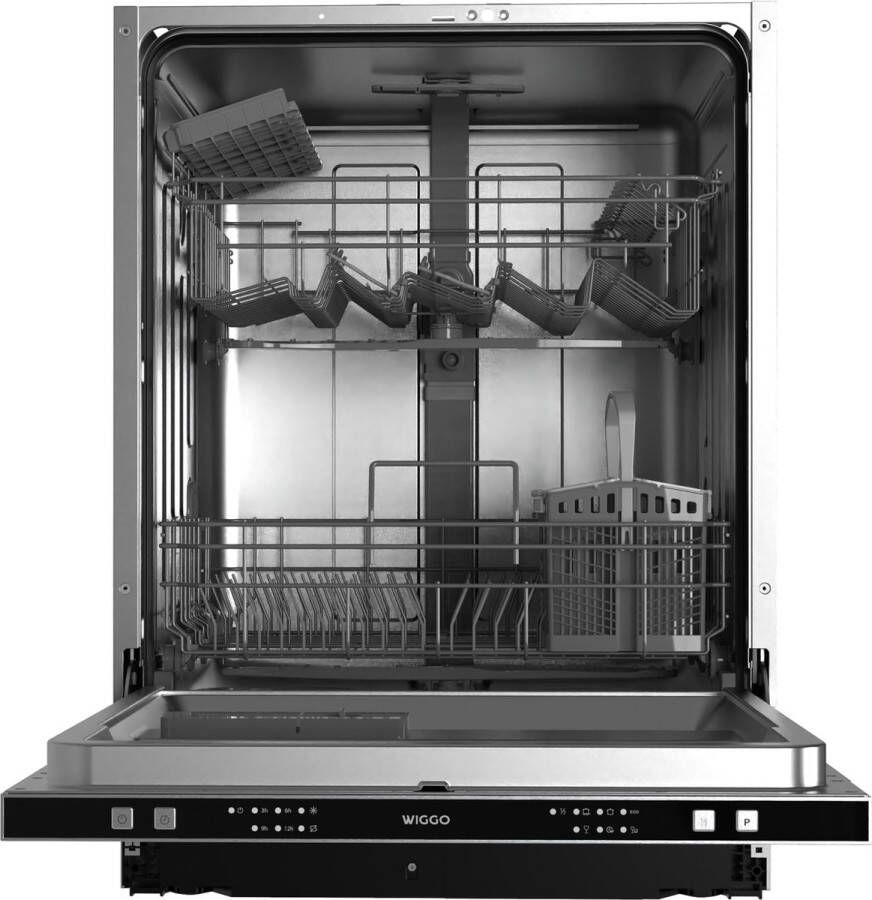 Wiggo WD-B6126E(X) Inbouw vaatwasser Volledig Geïntegreerde 60 cm 12 Couverts 6 Wasprogramma's 5 Jaar Garantie Roestvrijstaal Kuip