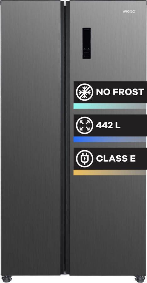 Wiggo WR-SBS18E(X) Amerikaanse Koelkast No Frost 2 deuren Display Super Freeze 442 Liter Rvs (Tijdelijk een gratis koksmes van Villeroy & Boch ter waarde van 44 95€ bijgeleverd!) - Foto 2