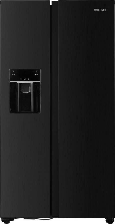 Wiggo WR-SBS18IME(DX) Amerikaanse Koelkast No Frost 2 deuren Water- en ijsdispenser Display Super Freeze 513 Liter Zwart