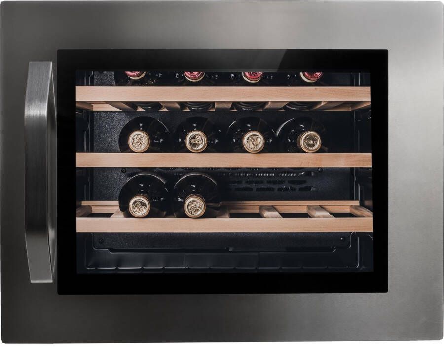 Wine Klima S24-IB45 Inbouw Wijnklimaatkast RVS 24 flessen Greep