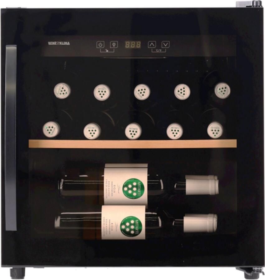 Wine Klima VSA-14 Zwart Greep Wijnklimaatkast Vrijstaand 14 flessen 1 zone