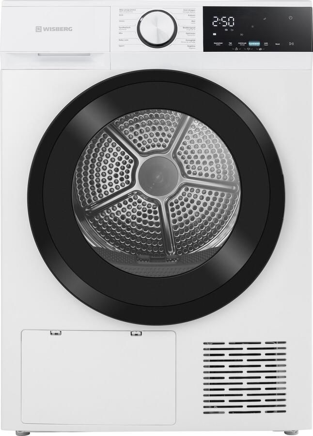 Wisberg WBDR1BW8NB Wasdroger Warmtepompdroger Energieklasse B 8 kg