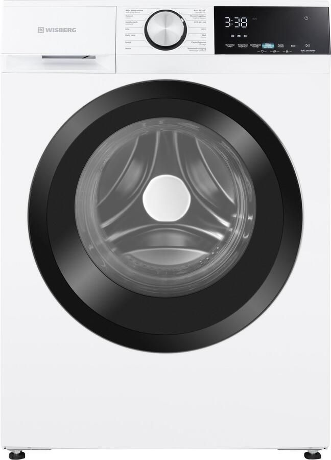 Wisberg WBWM1A3W8NB Wasmachine Energieklasse A-30% 8 kg 1400 toeren Stoomfunctie