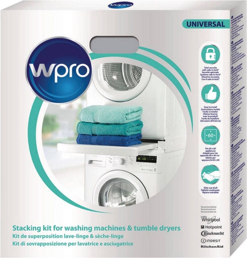 Wpro Whirlpool 484000008436 Stapelset Wasmachine Wasdroger 60 Cm