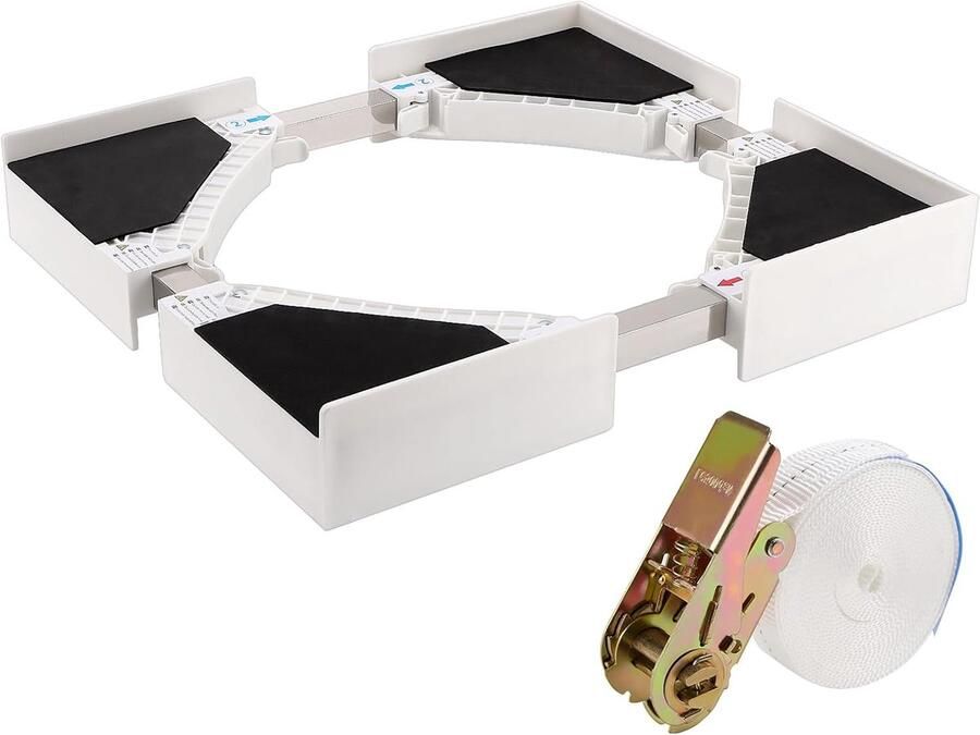 ZREE Universele Dienblad Verstelbaar Verbindingsframe Antislipbak Voor Wasmachines en Droogtrommels 50-70 cm