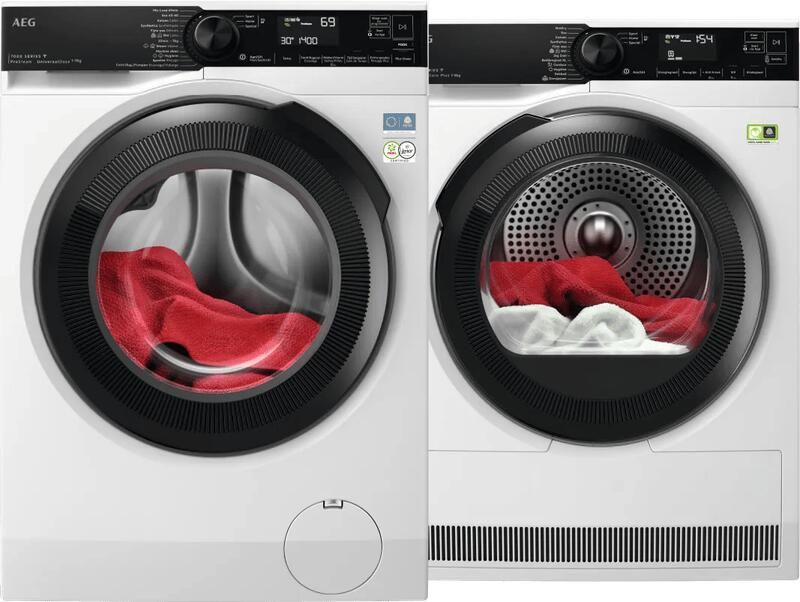 AEG LR76CBC94 ProSteam UniversalDose + TR968B4C AbsoluteCare Plus vrijstaande wasmachine voorlader