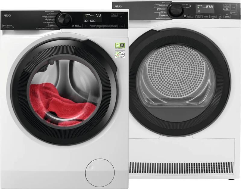 AEG LR86CB86 PowerCare + TR86CBC86 AbsoluteCare vrijstaande wasmachine voorlader