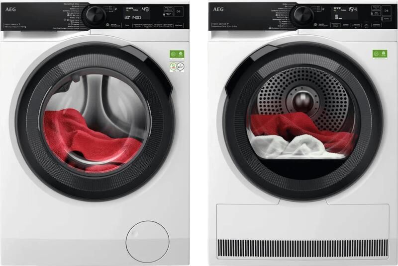 AEG LR9604C6 AbsoluteCare + TR969BC6 AbsoluteCare Plus vrijstaande wasmachine voorlader