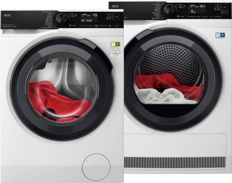 AEG LR9696C6 AbsoluteCare + TR969M6C AbsoluteCare Plus vrijstaande wasmachine voorlader
