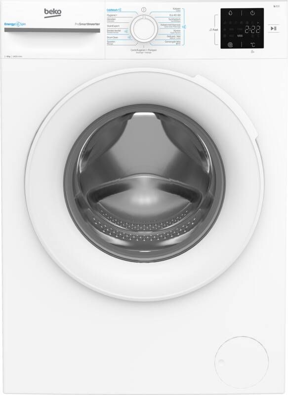 Beko BM3WFU38412CW EnergySpin vrijstaande wasmachine voorlader