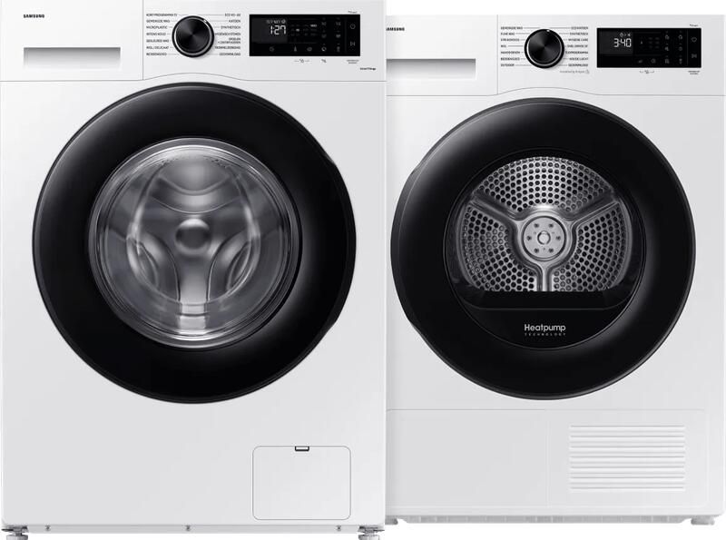 Samsung WW90CGC04AAE + DV90DG52A0AEEN vrijstaande wasmachine voorlader
