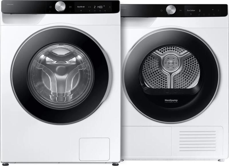 Samsung WW90DG6U85LK AI Wash + DV90DG6845LKU3 AI Dry vrijstaande wasmachine voorlader