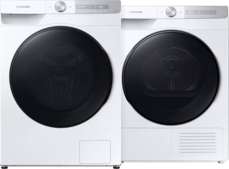 Samsung WW80T734ABHAS2 + DV80T7220BH vrijstaande wasmachine voorlader