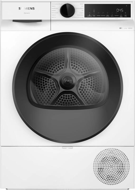 Siemens WQ32J200NL IQ500 – Wasdroger Warmtepompdroger 9 kg AutoDry droogt automatisch tot gewenste droogtegraad Home Connect Wit