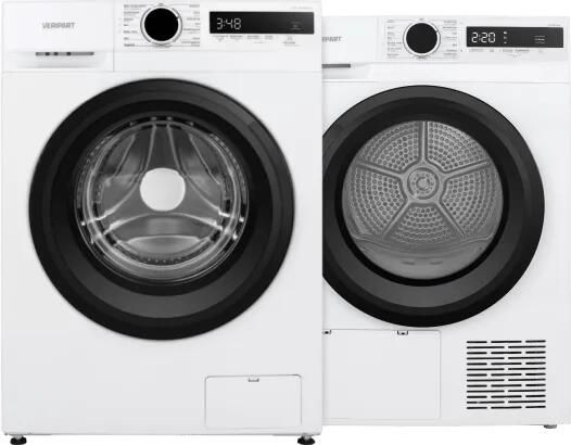 Veripart VPWM1400A18WNB + VPDR8DWNB vrijstaande wasmachine voorlader