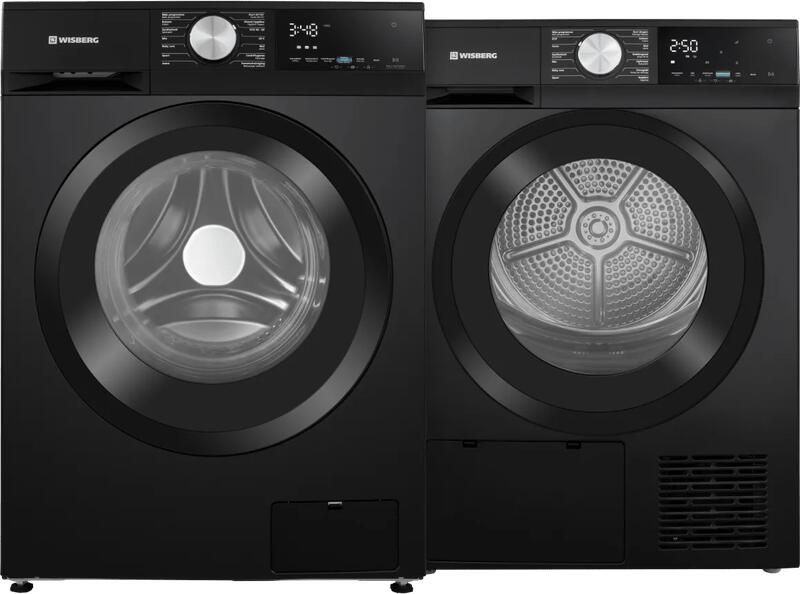 Wisberg WBWM1A4B9NB HygienicSteam + WBDR1BB9NB SwiftDry vrijstaande wasmachine voorlader