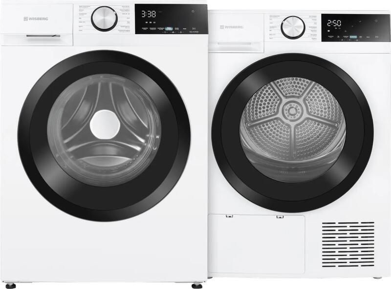 Wisberg WBWM1A4W9NB HygienicSteam + WBDR1BW9NB SwiftDry vrijstaande wasmachine voorlader