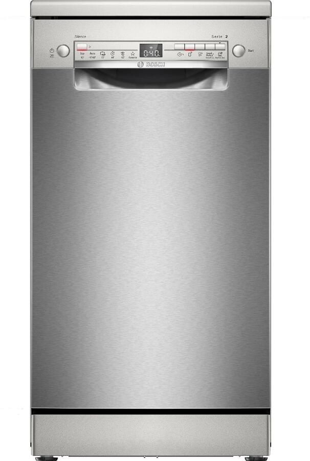 Bosch SPS2HK155E Vrijstaande vaatwasser 45 cm Eco Silence Drive Extra Droog: optie voor extra grondige droogresultaten Geborsteld staal Home Connect