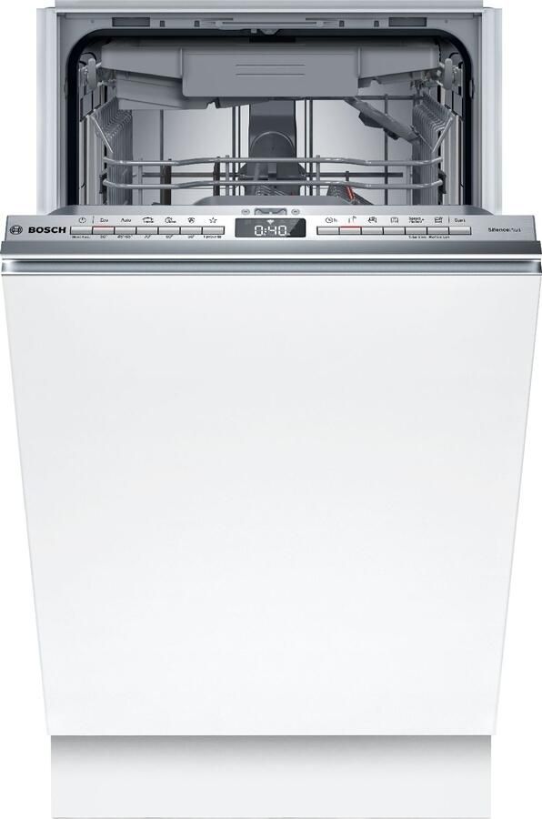 Bosch SPV4EMX17E Serie 4 Vaatwasser -Inbouwvaatwasser Volledig integreerbaar 45 cm Energielabel B Efficient Dry: verbeterde droogprestaties door de automatisch geopende deur