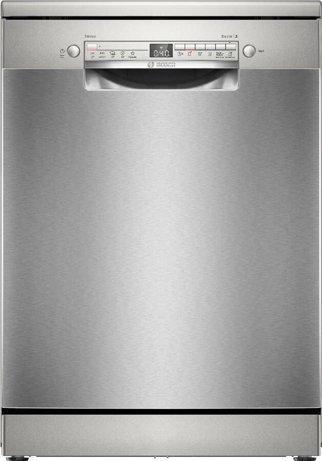 Bosch SMS2HTI02E Serie 2 Vrijstaande vaatwasser 60 cm Geborsteld staal Anti-fingerprint Energielabel D Home Connect