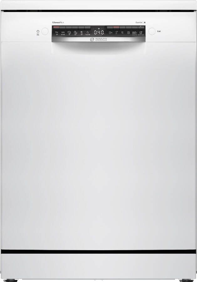 Bosch SMS4ECW28E Serie 4 Vrijstaande vaatwasser 60 cm Wit Energielabel A Extra droog optie Home Connect Vario Lade voor bestek en kookgerei