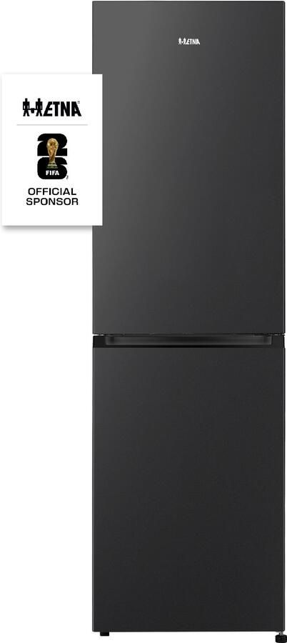 ETNA KCV282NZWA Vrijstaande Koel-vriescombinatie Zwart 256 Liter Energielabel C 36 dB(A) MultiFlow 360° SuperCool FastFreeze Extratray No-Frosty