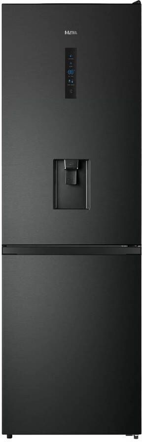 ETNA KCV286WZWA- Vrijstaande Koel vriescombinatie 182 cm Zwart (Black Steel) Waterdispenser No Frost