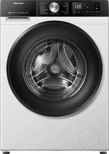 Hisense 3S Serie WF3S9043BW3 BLX Wasmachine met Energielabel A -30% 9kg 72dB (A) Steam Wash -1400 toeren Power Wash 49' ConnectLife