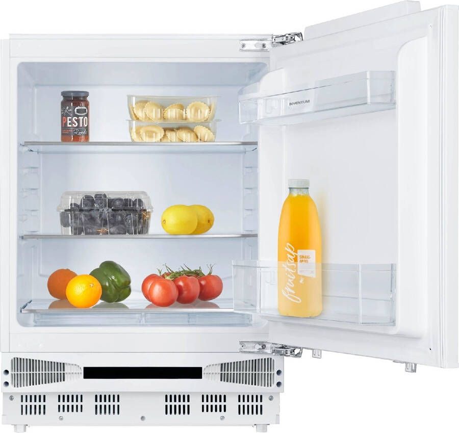 Invent um IKK0822D 82 cm onderbouw koelkast Koeler Zeer stil Led-verlichting Deur op deur 135 liter 3 plateaus Wit