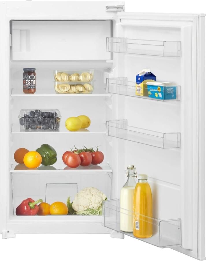 Inventum IKV1022S energiezuinige inbouw koelkast 102 cm Met vriesvak Stil Superkoelen Supervriezen Deuralarm Vakantiestand 139 liter Sleepdeur Wit