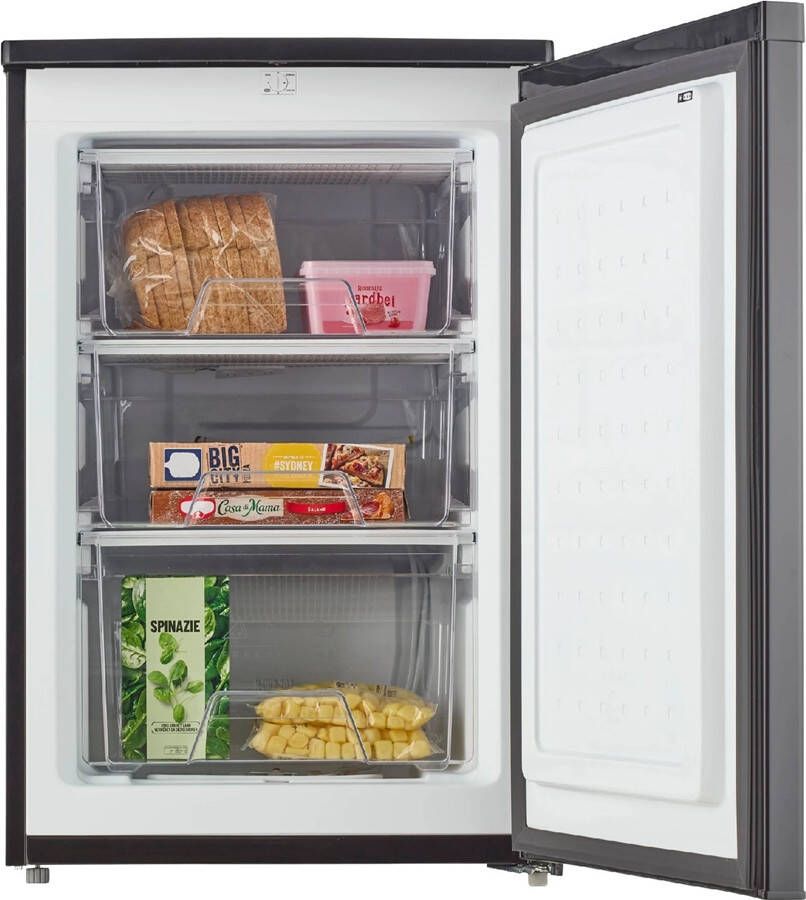 Inventum VR550B tafelmodel vriezer 88 liter 55 cm breed Energielabel D Diepvries Compact Vrijstaand 3 lades Zwart