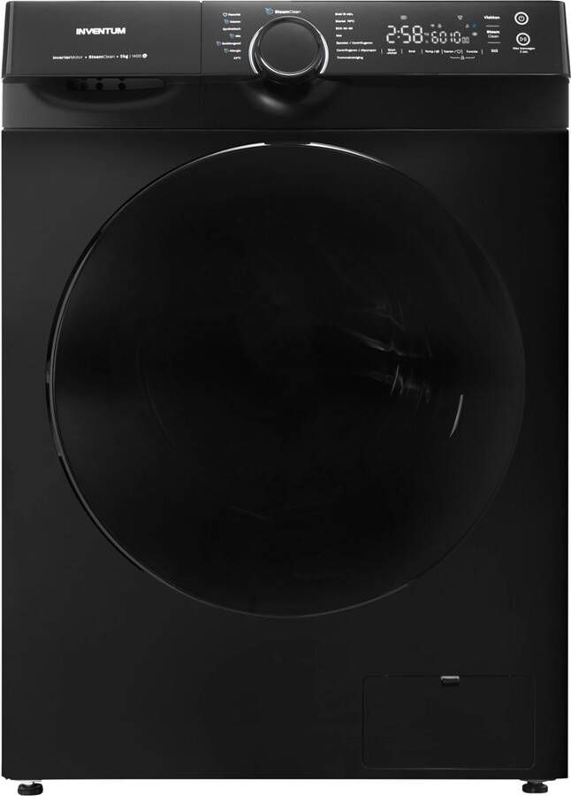 Inventum VWM9010B Wasmachine 9kg 14 programma's 1400 toeren Energieklasse A Steam Clean Zwart