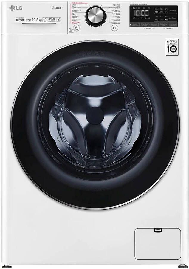 LG F6WV910P2E Wasmachine met TurboWash 360 Perfect schoon in 39 minuten Slimme AI DD motor herkent je kleding A 10.5 kg TWINWash™ compatible Minder strijken door stoom