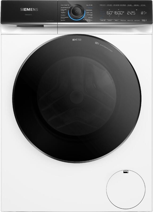 Siemens WG56B20BNL iQ700 Wasmachine met stoom 10 kg 1600 rpm 30% zuiniger dan energielabel A Added Steam-optie zorgt voor 40% minder kreukels speedPack XL: programma's versnellen Home Connect